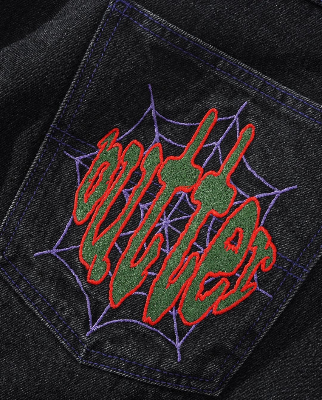 Butter Goods - Spider Denim Jeans - Washed Black Pants Butter Goods
