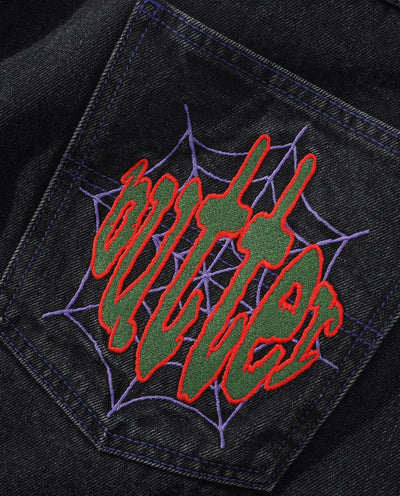 Butter Goods - Spider Denim Jeans - Washed Black Pants Butter Goods