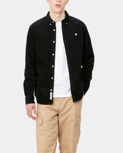 Carhartt - Madison L/S Fine Cord Shirt - Black / Wax