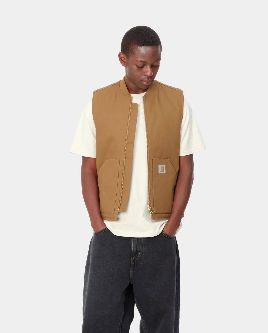 トップス Carhartt WIP CLASSIC VEST Hamilton Brown Carhartt WIP - Classic Rinsed Hamilton Brown - Vest | Impericon