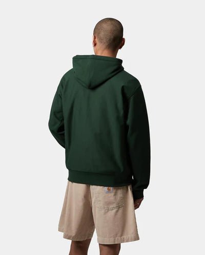 Carhartt WIP - Hooded American Script Sweat - Conifer Hoodies Carhartt
