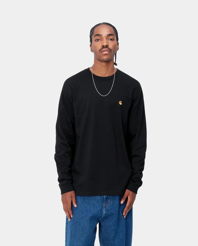 Carhartt WIP - LS Chase T-Shirt - Black/Gold T-Shirts Carhartt   
