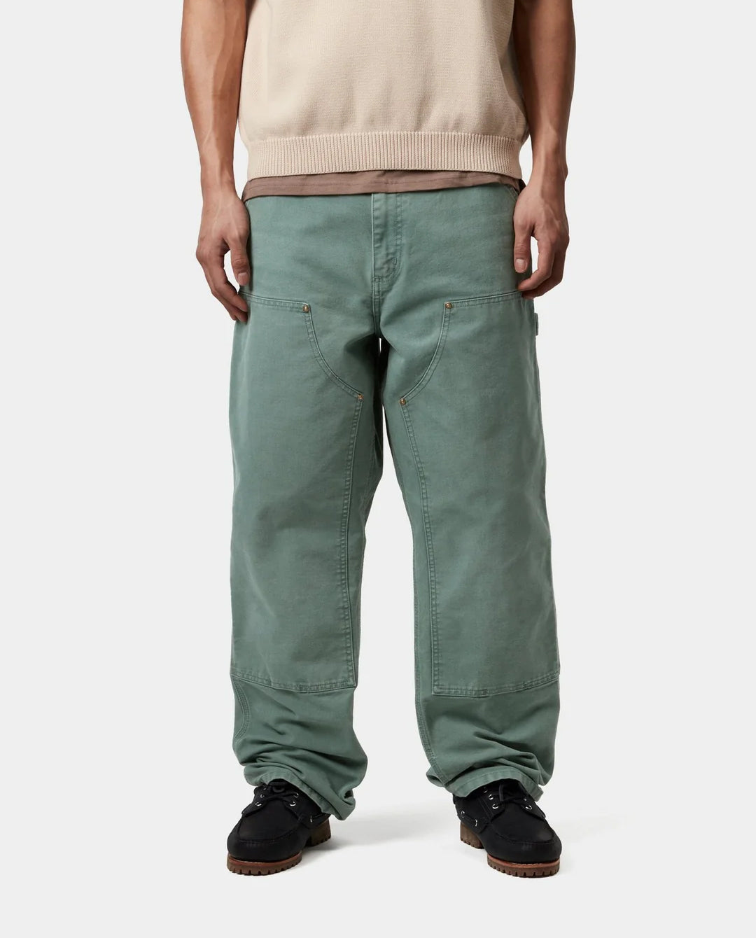 Carhartt WIP - Double Knee Pant - Silver Pine/Stone Canvas Pants Carhartt