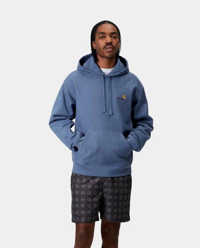 Carhartt WIP - Hooded American Script Sweat - Blue Iris Hoodies Carhartt