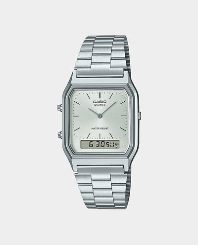 Casio - Classic Analogue Duo AQ230A-7A Watch - Silver/Steel Watches Casio