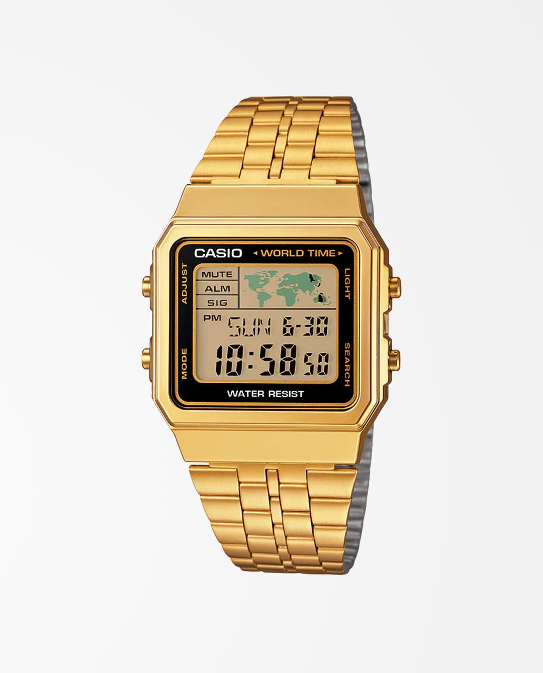 Casio - Classic Digital World Map A500WGA-1D Watch - Gold Watches Casio   