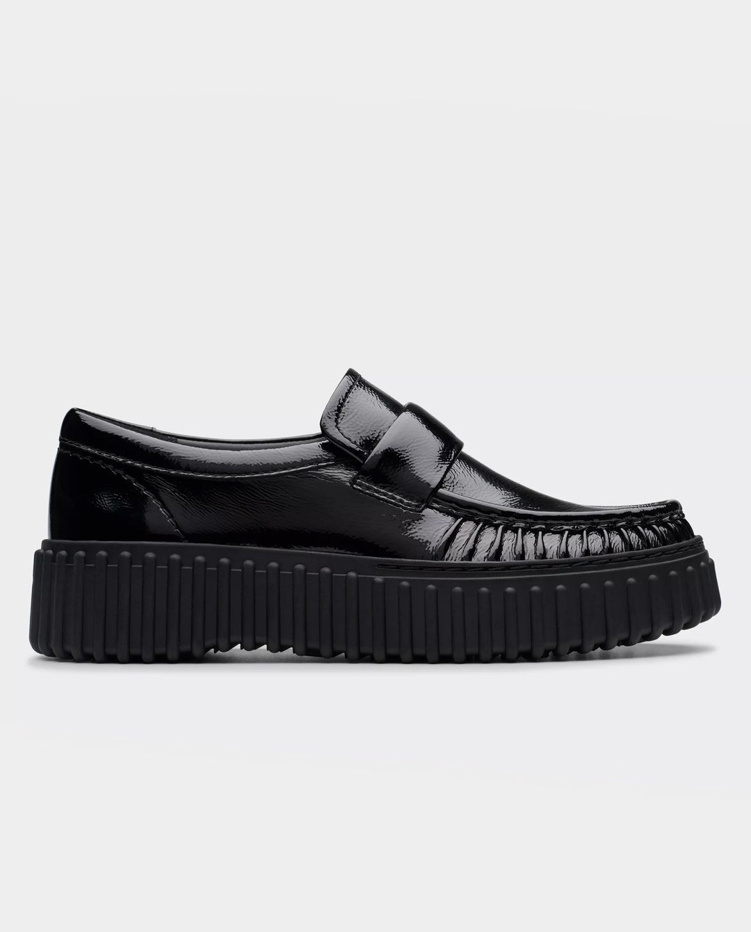 Clarks - Women’s Torhill Moc Shoe - Black Patent Shoes Clarks