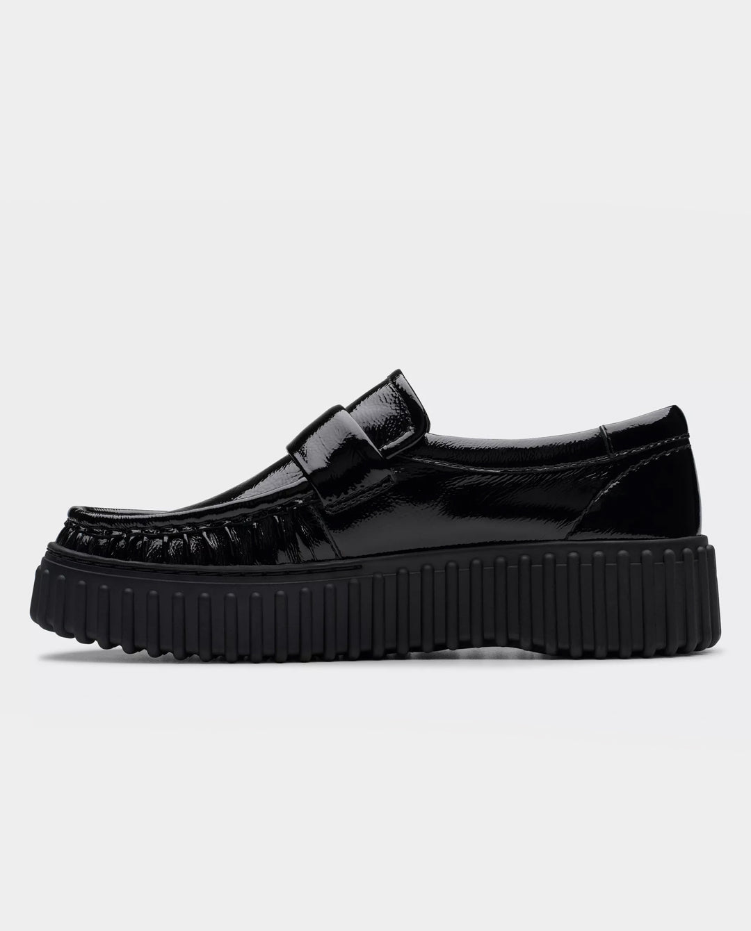 Clarks - Women’s Torhill Moc Shoe - Black Patent Shoes Clarks