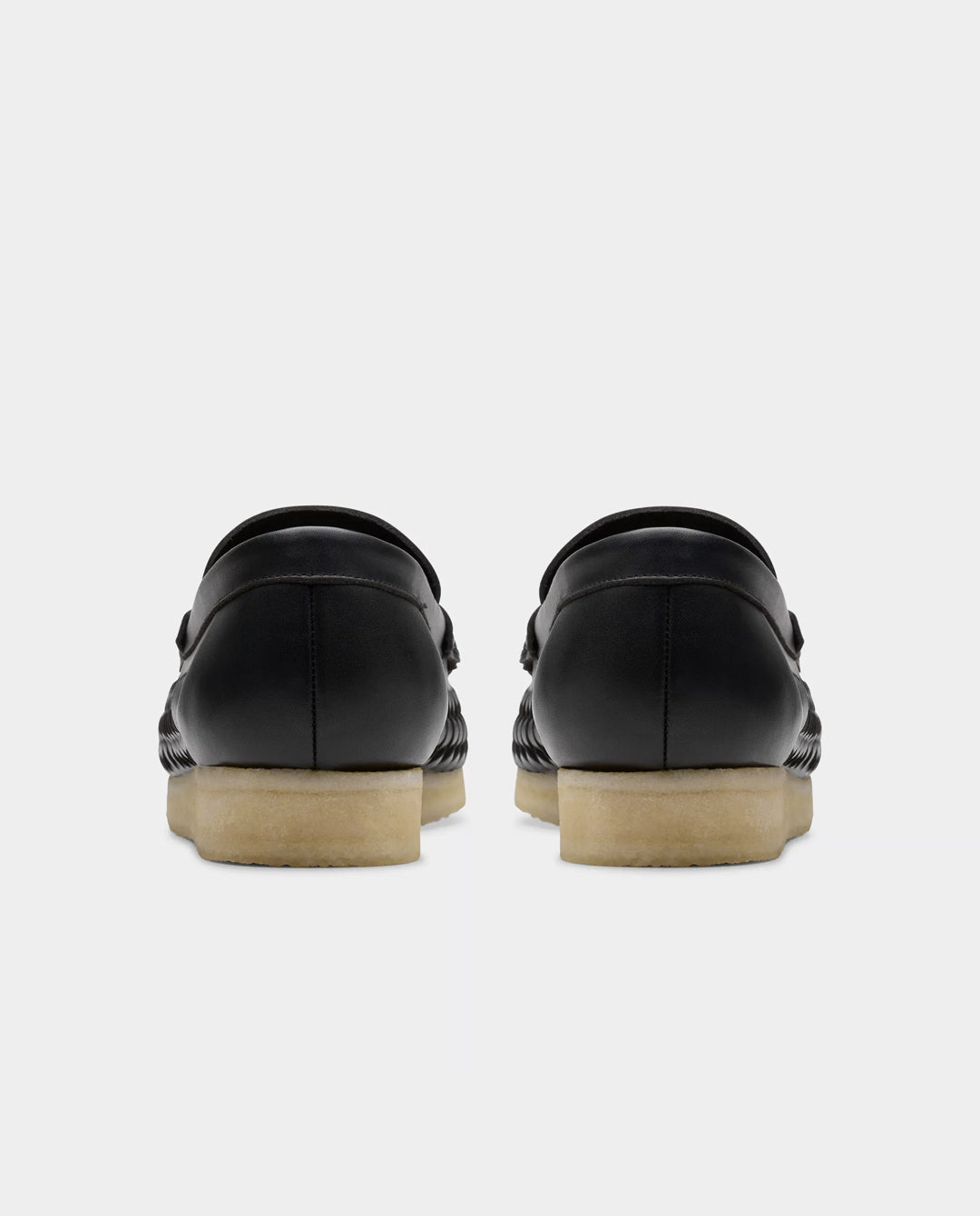 Clarks Originals - Wallabee Penny Weave Shoe - Black Leather Shoes Clarks
