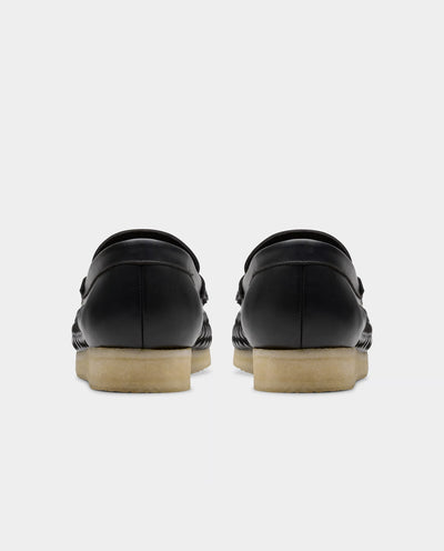Clarks Originals - Wallabee Penny Weave Shoe - Black Leather Shoes Clarks
