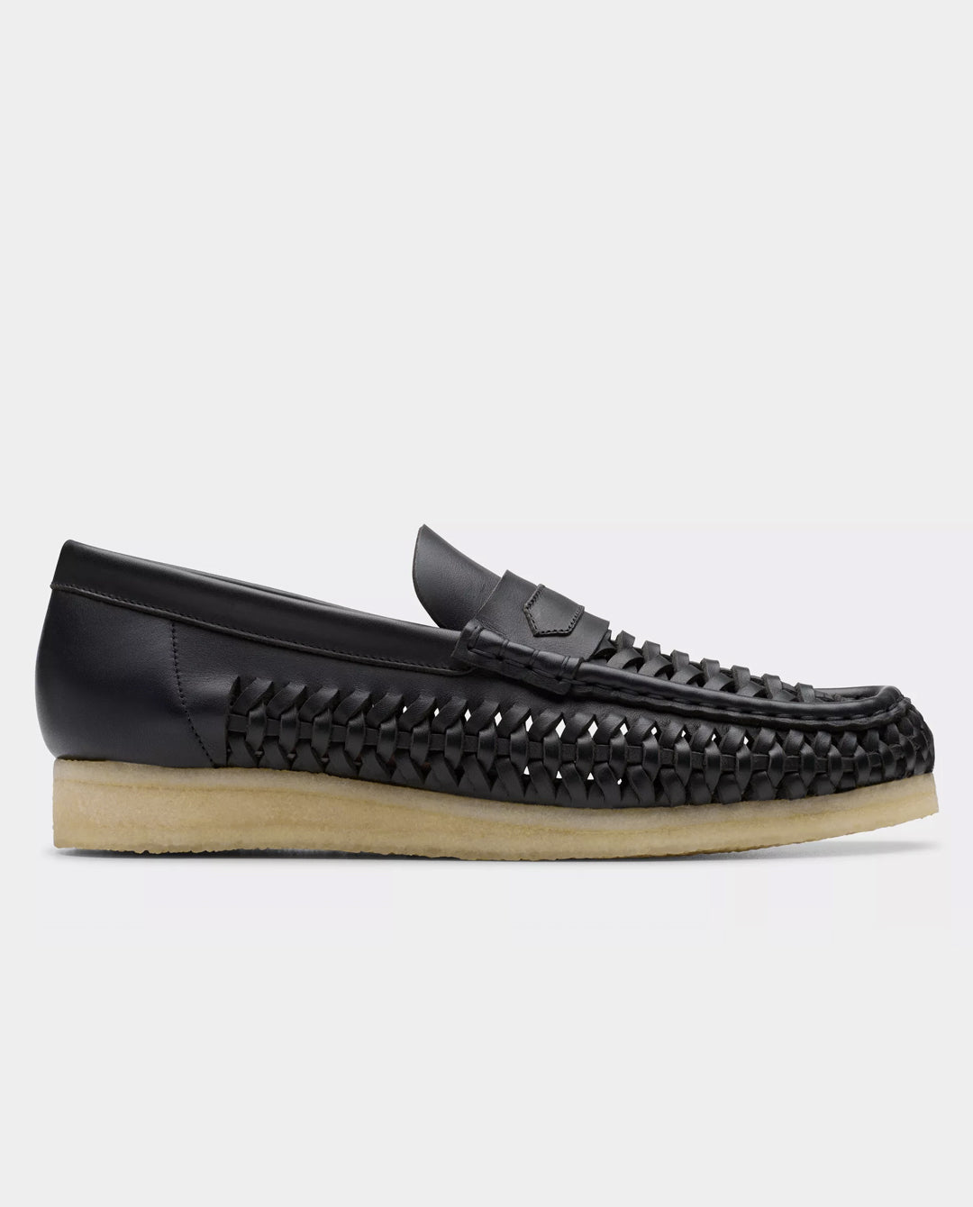 Clarks Originals - Wallabee Penny Weave Shoe - Black Leather Shoes Clarks