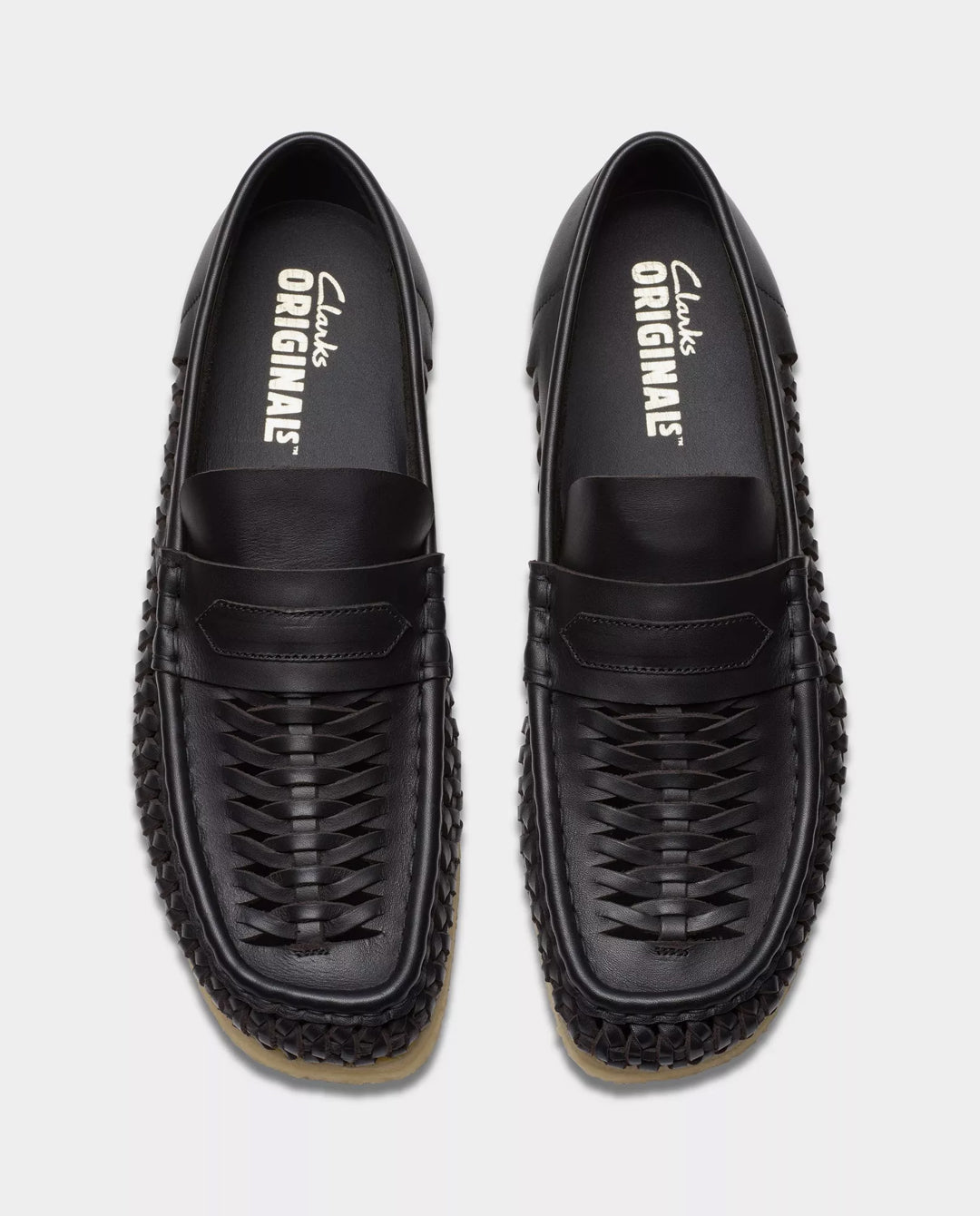 Clarks Originals - Wallabee Penny Weave Shoe - Black Leather Shoes Clarks