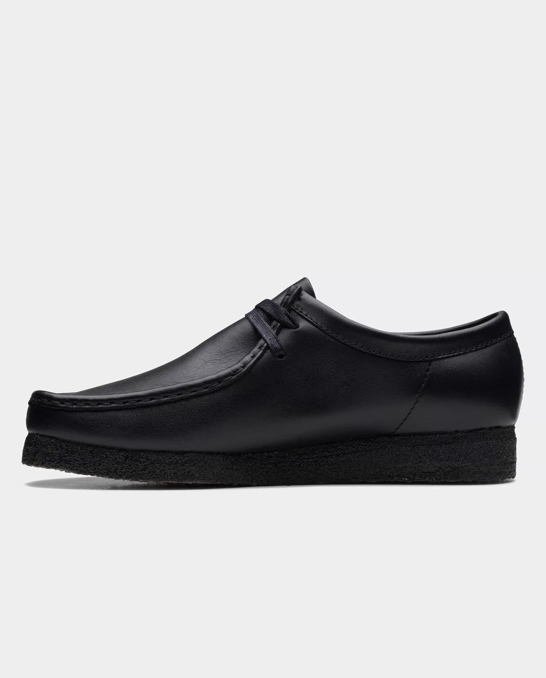 Clarks Originals Wallabee Shoe in Black Leather | FallenFront