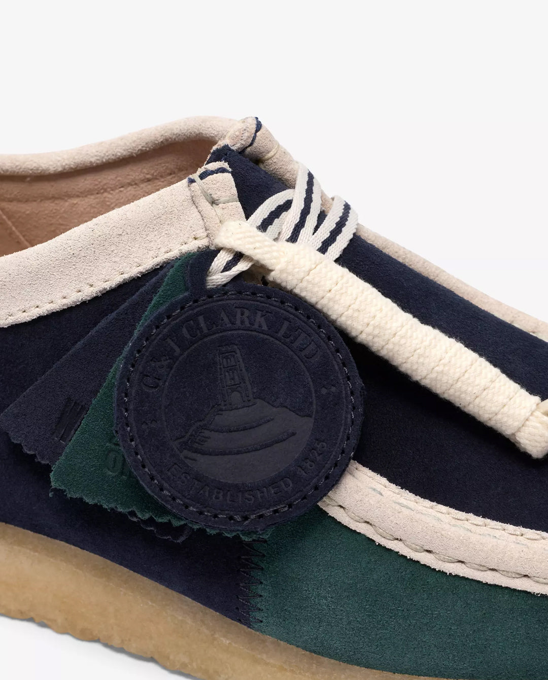 Clarks - Wallabee Shoe - Blue/Green Stripe | FallenFront NZ