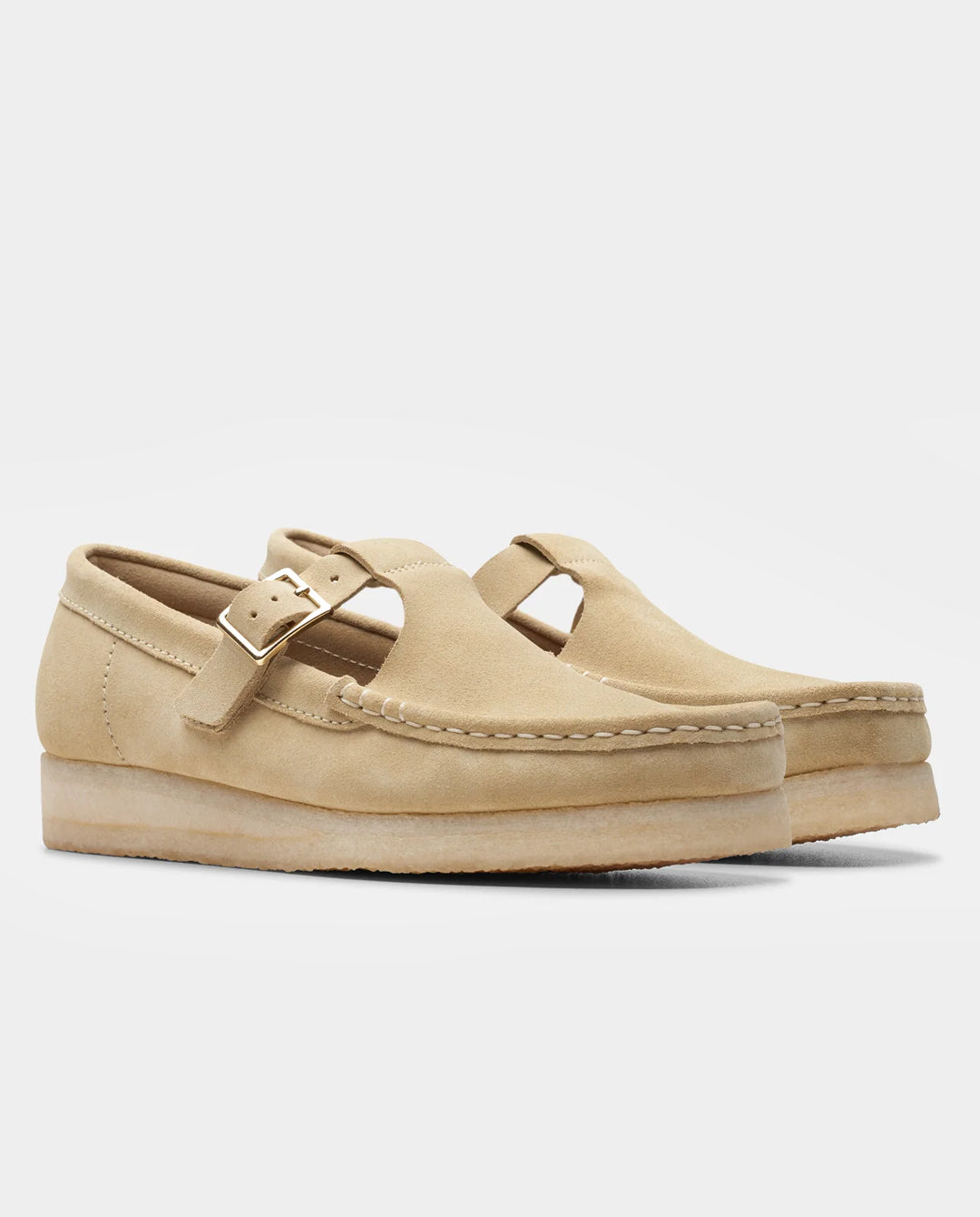 Clarks Originals - Womens Wallabee T-Bar Shoe - Maple Suede