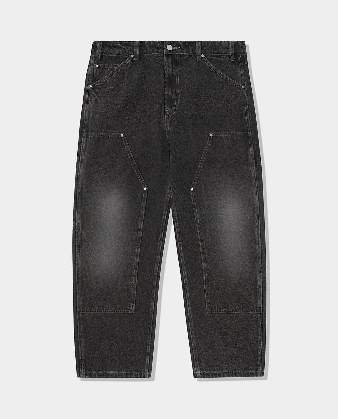 Butter Goods - Davide Double Knee Denim Jeans - Washed Black Pants Butter Goods