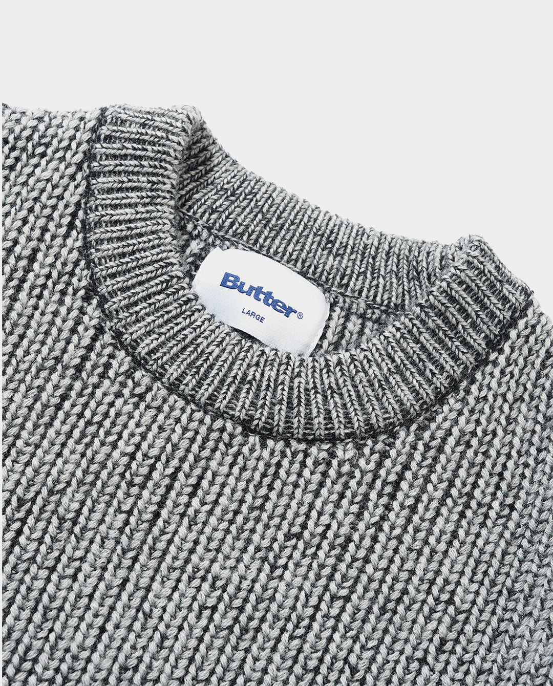 Butter Goods - Drain Knit Sweater - Grey Crewneck Butter Goods