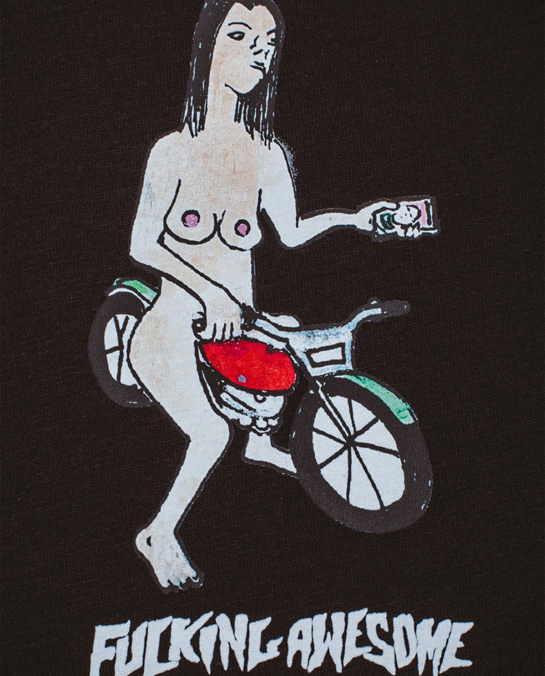 Fucking Awesome - Bike Girl LS T-Shirt - Black T-Shirts Fucking Awesome