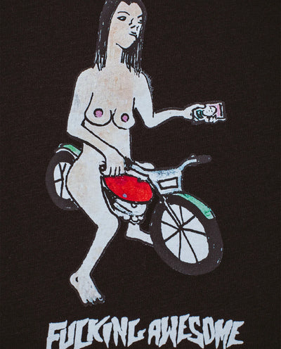 Fucking Awesome - Bike Girl LS T-Shirt - Black T-Shirts Fucking Awesome