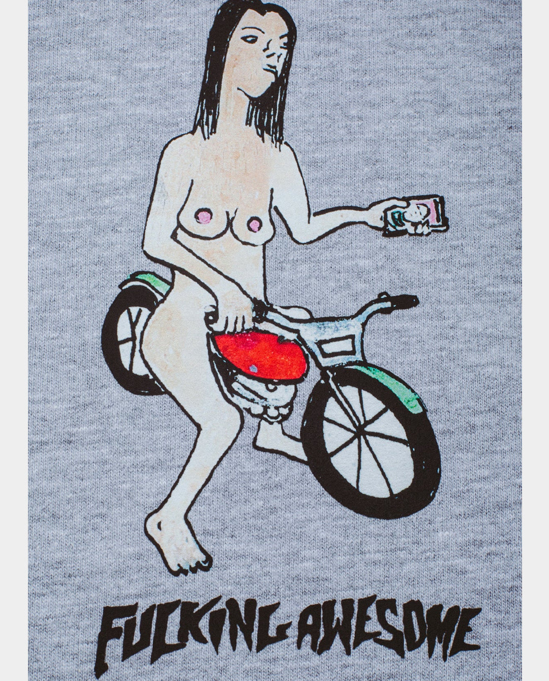 Fucking Awesome - Bike Girl SS T-Shirt - Heather Grey T-Shirts Fucking Awesome