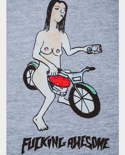 Fucking Awesome - Bike Girl SS T-Shirt - Heather Grey T-Shirts Fucking Awesome