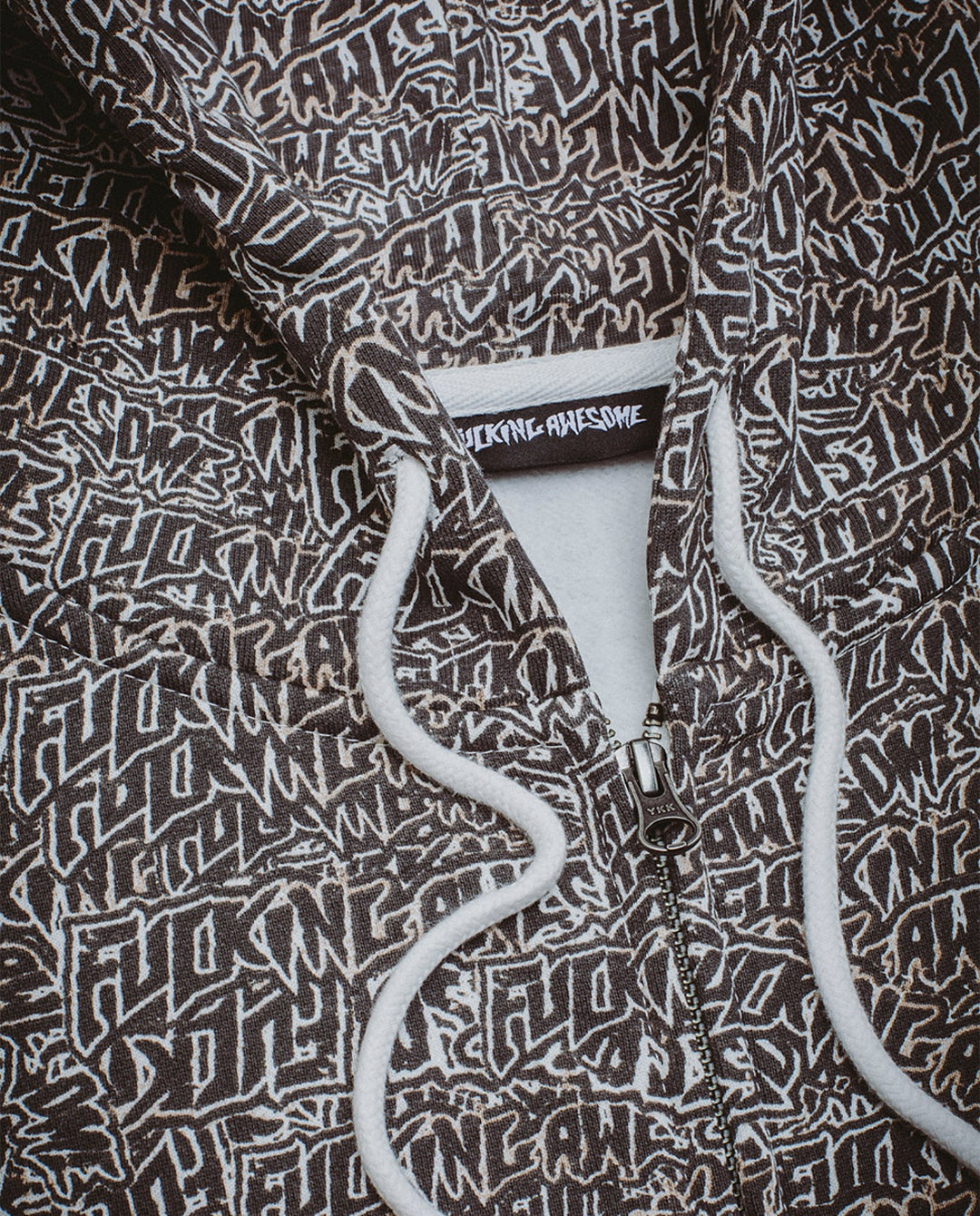 Fucking Awesome - Brunt Sticker Zipped Hoodie - All Over Print Hoodies Fucking Awesome
