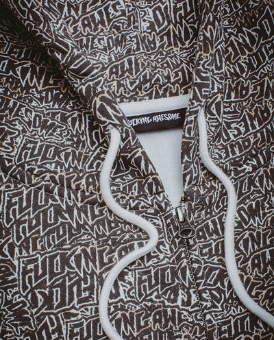 Fucking Awesome - Brunt Sticker Zipped Hoodie - All Over Print Hoodies Fucking Awesome
