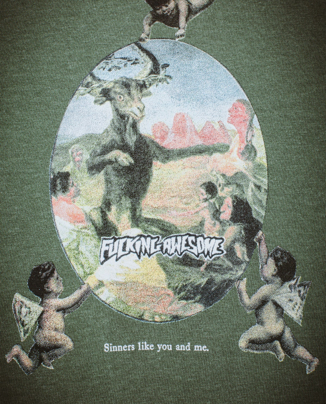 Fucking Awesome - Sinners Like You and Me T-Shirt - Moss T-Shirts Fucking Awesome