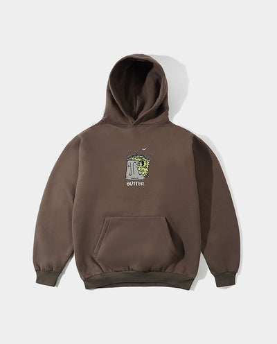 Butter Goods - Garbage Pullover Hood - Washed Brown Hoodies Butter Goods
