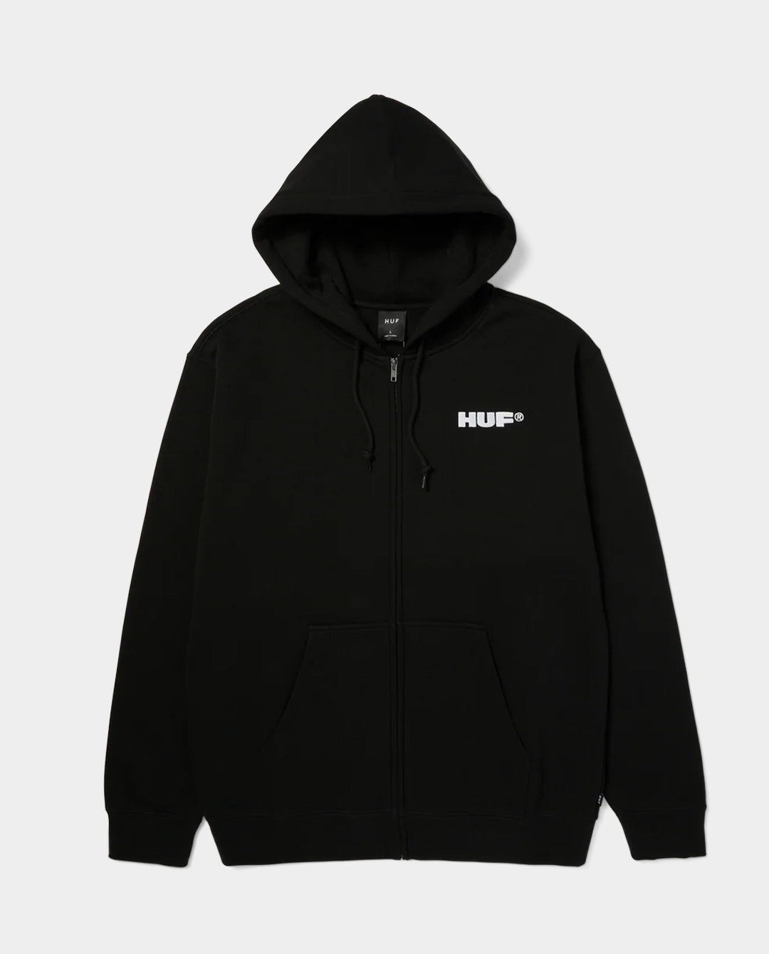 HUF - All Caps Full Zip Hoodie - Black Hoodies HUF