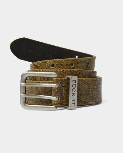 HUF - Fuck It Snakeskin Belt - Green Belts HUF