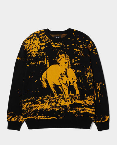 HUF - #5 Horse Crewneck Sweater - Black