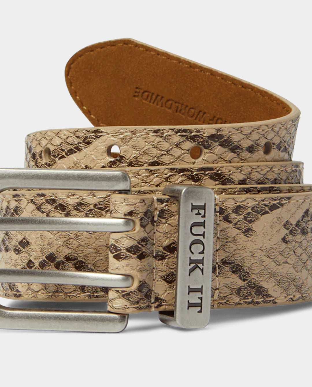 HUF - Fuck It Snakeskin Belt - Brown Belts HUF