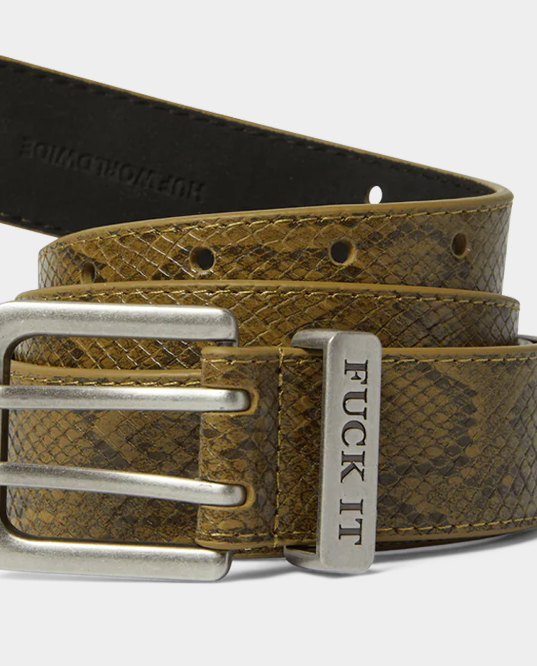 HUF - Fuck It Snakeskin Belt - Green Belts HUF