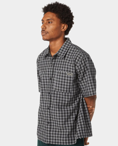 HUF - Micro Plaid SS Shirt - Black Shirts HUF
