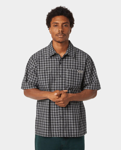 HUF - Micro Plaid SS Shirt - Black Shirts HUF
