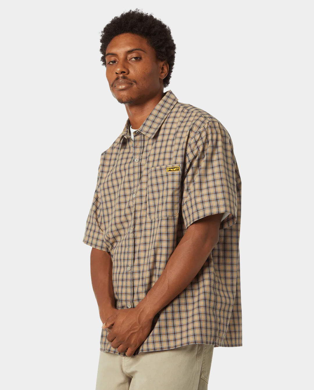 HUF - Micro Plaid SS Shirt - Clay Shirts HUF