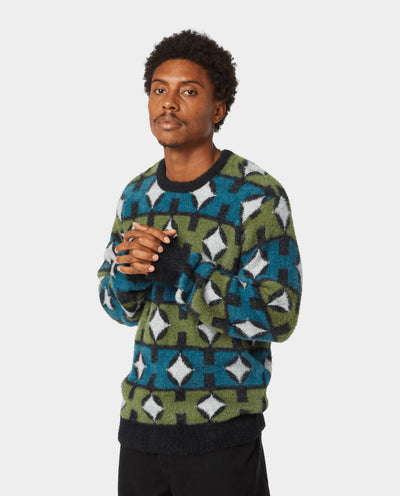 HUF - Space Age Crewneck Sweater - Pine Crewneck HUF
