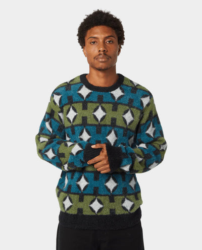 HUF - Space Age Crewneck Sweater - Pine Crewneck HUF
