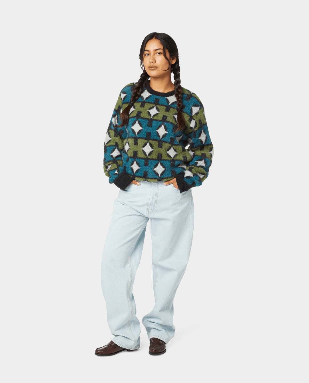 HUF - Space Age Crewneck Sweater - Pine Crewneck HUF