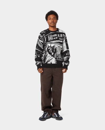 HUF - Worldwide Commuter Sweater - Black Crewneck HUF