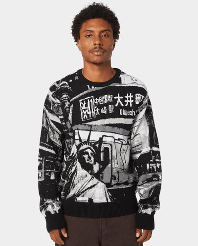 HUF - Worldwide Commuter Sweater - Black Crewneck HUF