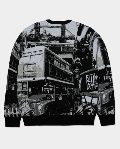 HUF - Worldwide Commuter Sweater - Black Crewneck HUF