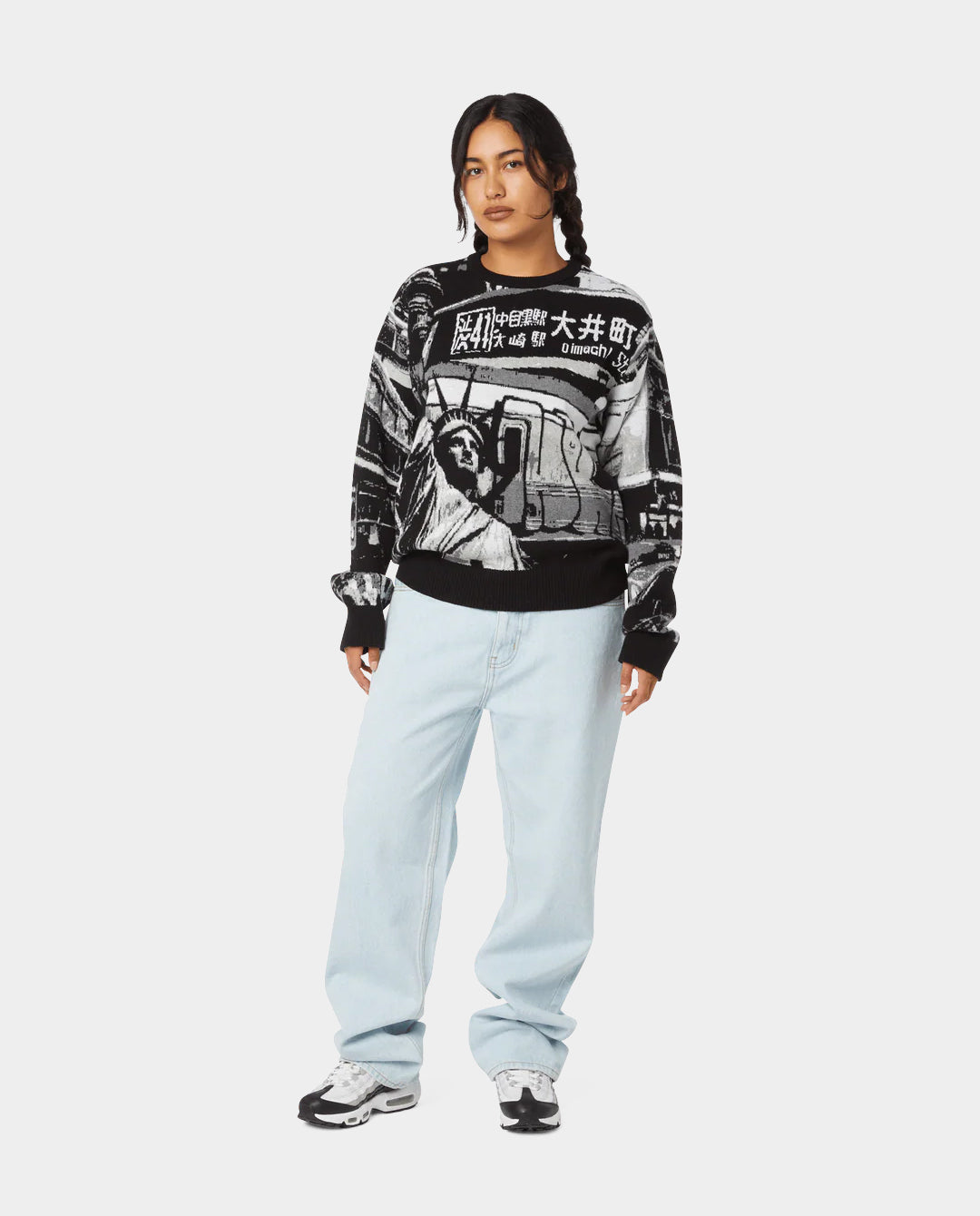 HUF - Worldwide Commuter Sweater - Black Crewneck HUF