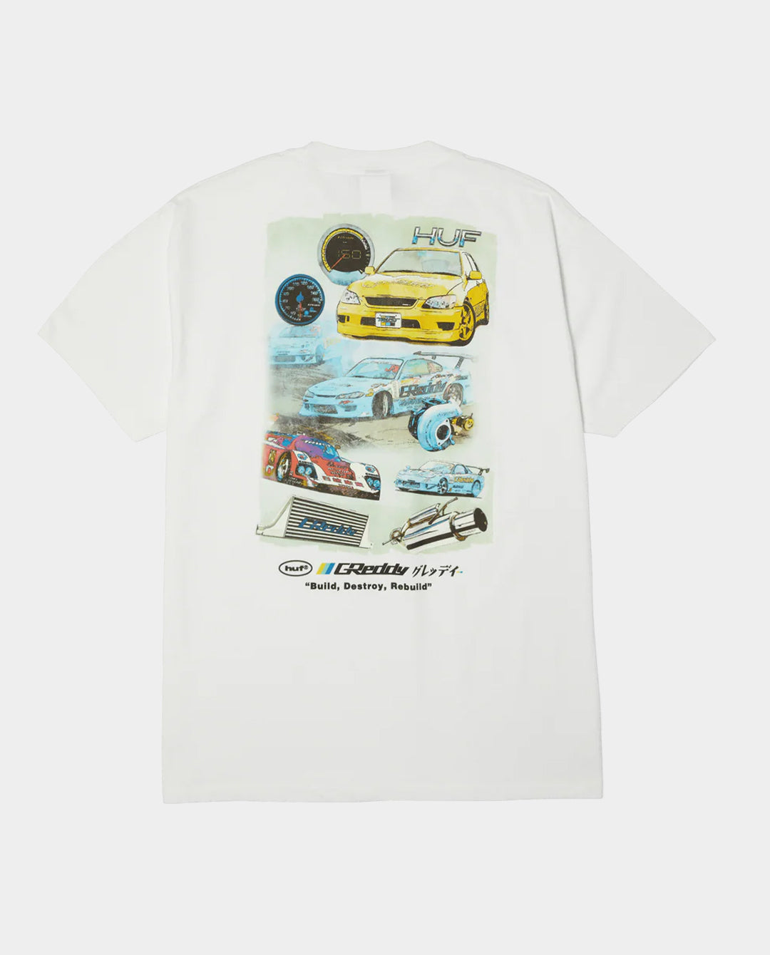 HUF x GReddy - Parts T-Shirt - White T-Shirts HUF