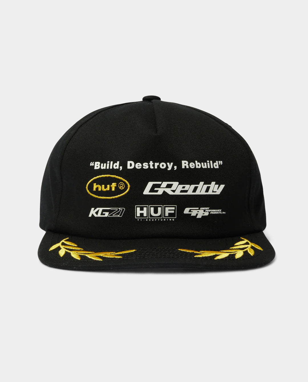 HUF x GReddy - Team Snapback - Black Hats HUF