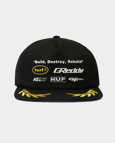 HUF x GReddy - Team Snapback - Black Hats HUF