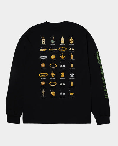 Huf - Jewelry LS T-Shirt - Black T-Shirts HUF