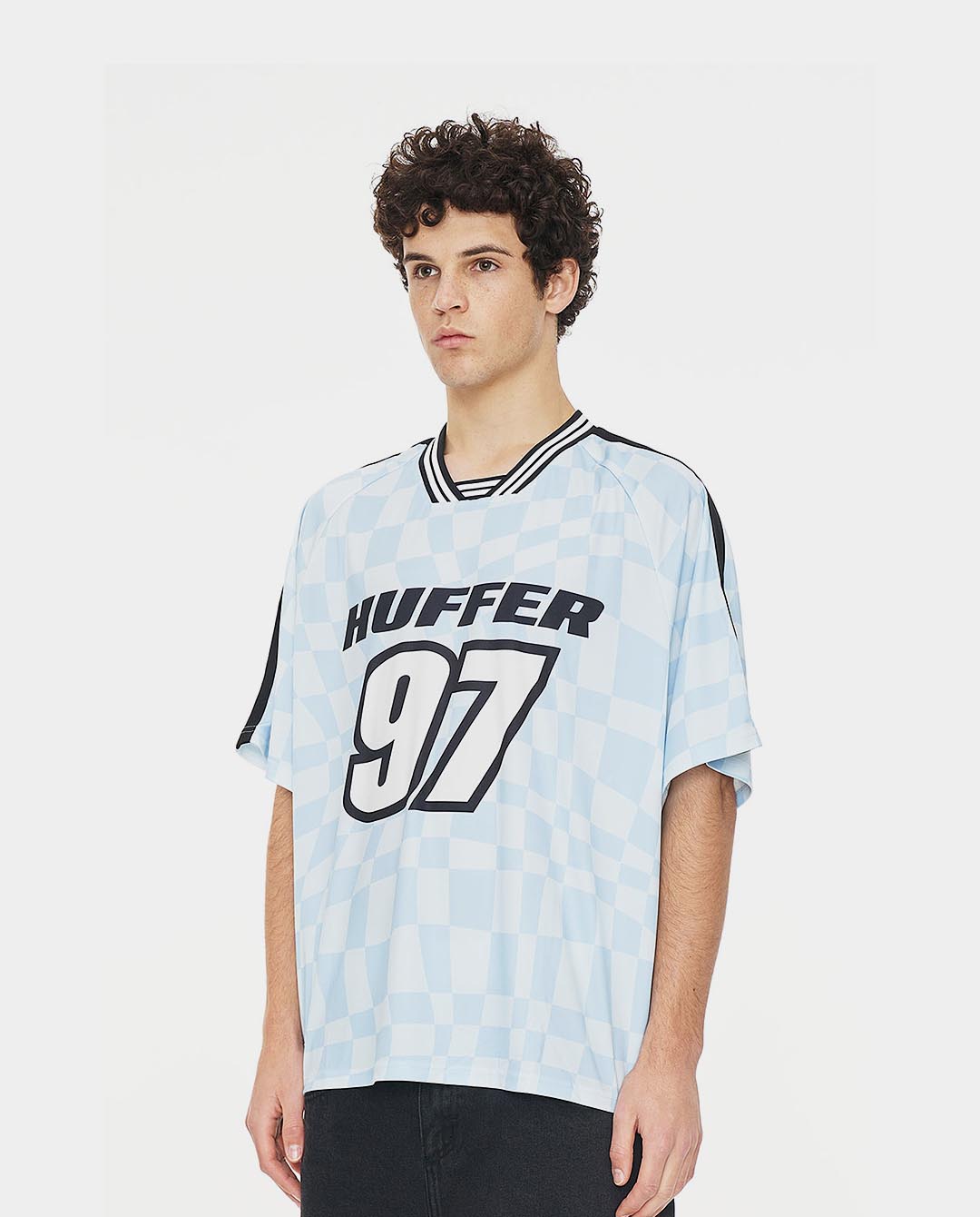 Huffer - Uncheck Football Jersey - Y2K Blue T-Shirts Huffer   