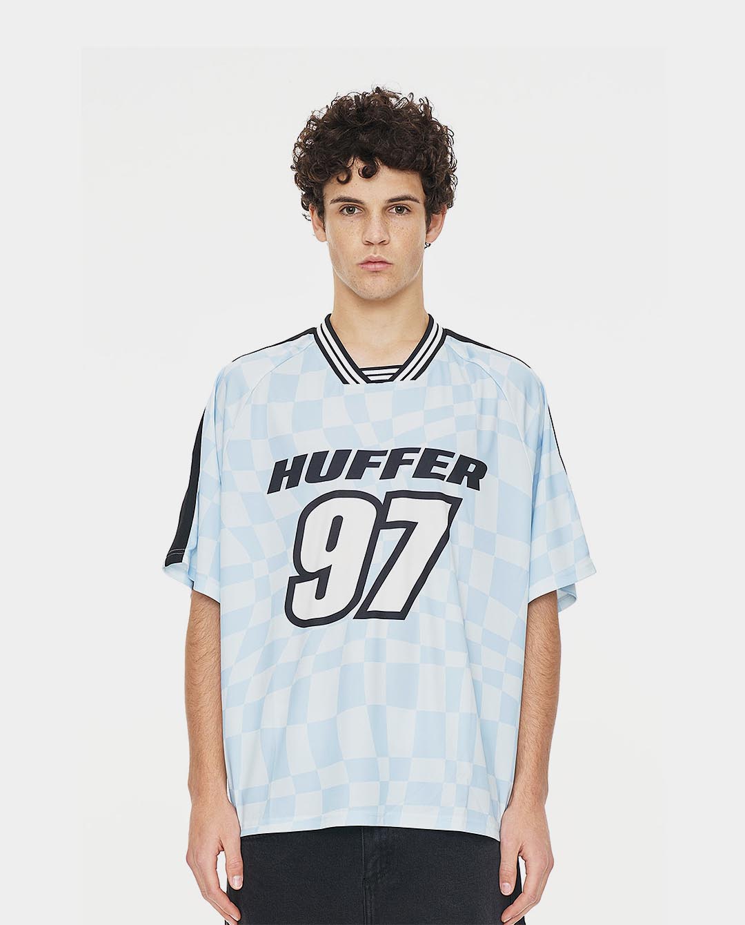 Huffer - Uncheck Football Jersey - Y2K Blue T-Shirts Huffer   